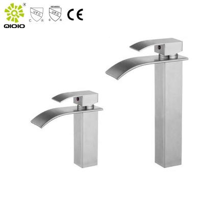 China High Quality Brushed Waterfall Basin Faucet cUPC 304 Stainless Steel Deck Mounted Single Handle Basin Mixer Tap for sale