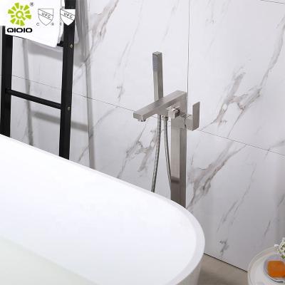 China Slide Bar Choice SS304 OEM cUPC Free Best Handle Water Concealed Rain Shower Mixer Bathroom Floor Stand Alone Bathtub Faucet for sale