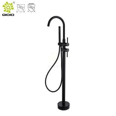 China Contemporary Slide Bar OEM 304SS Material cUPC Free Nice Round Handle Bath Rainfall Shower System Mixer Faucet Set Free Standing for sale