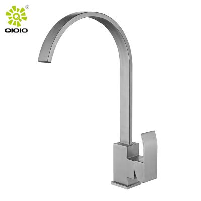 China Kaiping Faucets Sale 304 Stainless Steel Hot And Cold Water Metered For Kitchen Faucet Waterfall Spout Kitchen Sink Faucet for sale