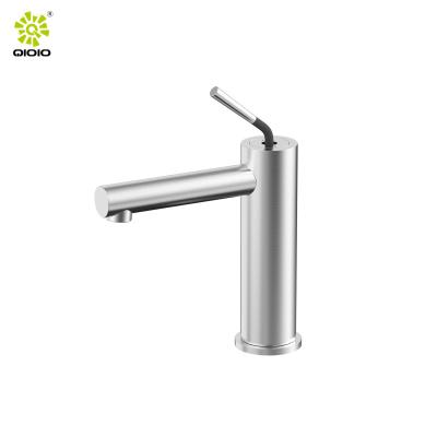 China Metered Faucets 2022 Hot Sale Modern Design 304 Stainless Steel Cold Water Mixer Bathroom Faucet Silver Hot Basin Faucets for sale