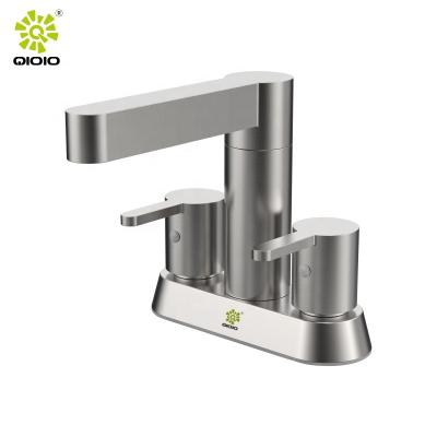 China Kaiping Factory Supplier 304ss Basin Sink Faucet Metered Deck Mounted Dual Handle Wash Hand Basin Faucet Wash Basin Faucet OEM for sale