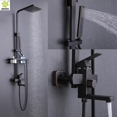 China With Sliding Bar 304 Stainlessness Bathroom Faucet Wall Mount Modern Design Shower Set Shower Column Set for sale