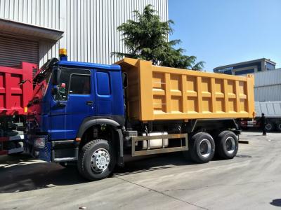 China Blue Yellow SINOTRUK HOWO 400HP 6x4 TIPPER DUMP TRUCK LHD Euro II for sale