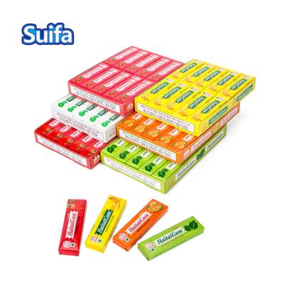 China 6 Pieces Europe Custom Halal High Quality Fruity Chewing Gum 5 Flavors Strip Chewing Gum For HAITAI Sticks for sale