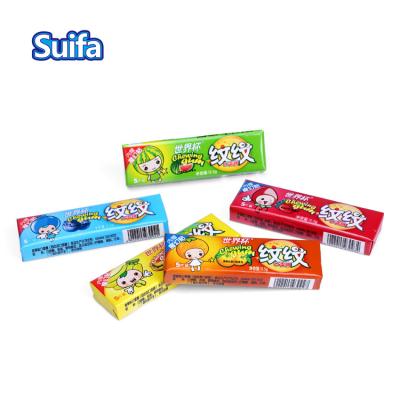 China OEM Manufacture 12.5g Mix Fruit Flavor Five Sticks Chews Sticks With Magic Tattoo Sticker Sticks for sale