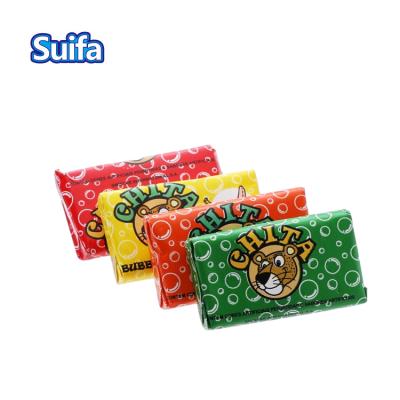 China Custom Cartoon Double Color Fruit Flavor Tattoo Stick Chewing Bubble Gum Piece for sale