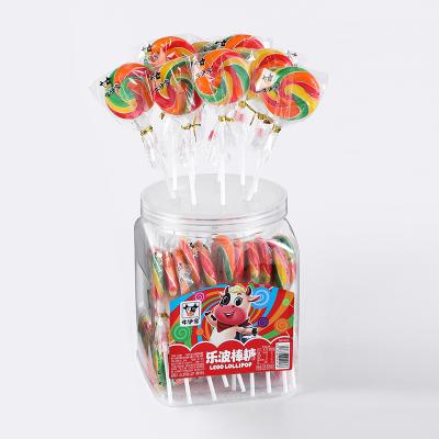 China Normal Flat Rotating Colorful Soft Candy Lollipops for sale