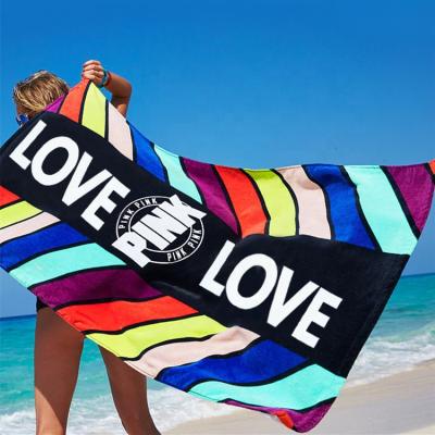 China Custom Compressed Cotton Beach Towels Best Quality GYM Beach Towel for sale