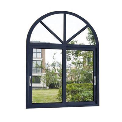 China Popular Factory Customized Folding Black Screen Security Slim Frames For Metal Door And Windows Arch Windows Sliding for sale