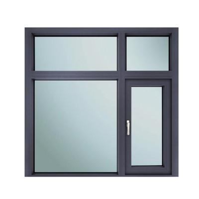 China High Quality Folding Huge Black Aluminum Casement Tempered Glass Frame Single Screen Plane Window for sale