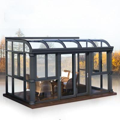 China Healthy Insulation Glass Sunroom/Hurricane-proof Garden Winter Sun Greenhouse Aluminum Metal Frame Waterproof Double Patio for sale