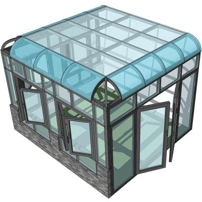 China Healthy Insolation Garden Solarium Green Home Fabricated Aluminum Sunroom / Large Modular Bulletproof Glass Sun Patio Waterproof Hurricane Proof for sale