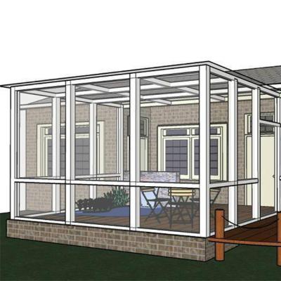 China Healthy insolation green garden sunroom house/anti-hurricane flat roof waterproof aluminum frame tempered glass for sale