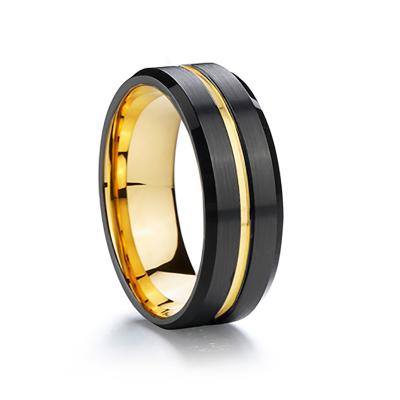 China CLASSIC black tungsten carbide wedding ring fashion accessories custom jewelry latest gold ring designs anillos for sale