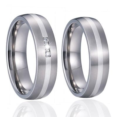 China Factory wholesale titanium couple wedding anniversary rings for men and women 925 sterling silver ring anillos finger ring for sale