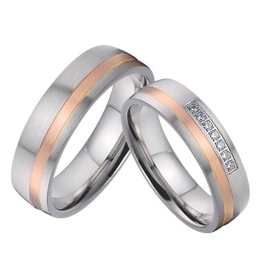 China Classic & 2019 Custom Romantic Original Platinum Designer Jewelry Titanium Wedding Rings Set Mounted Gold Couple Rings For Men And Women for sale