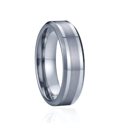 China Classic & 6mm Romantic Wholesale Silver Jewelry Good Men's Anniversary Engagement Gift Party Wedding Tungsten Carbide Ring White for sale