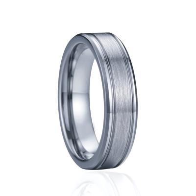 China Classic & Matte Fashion Tungsten Carbide Jewelry Customized Wholesale Romantic Unique 6mm Brushed Steel Wedding Band Rings For Men for sale