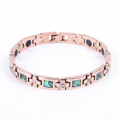 China Best Friend Trendy Brazilian Gold Filled Magnetic Jewelry Shell Stainless Steel Charm Bracelet Women for sale