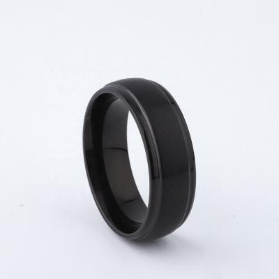 China CLASSIC Jewelry Accessories Stainless Steel Men's Ring Fashion Titanium USA Men's Jewelry Male Rings Black 8mm Cheap for sale