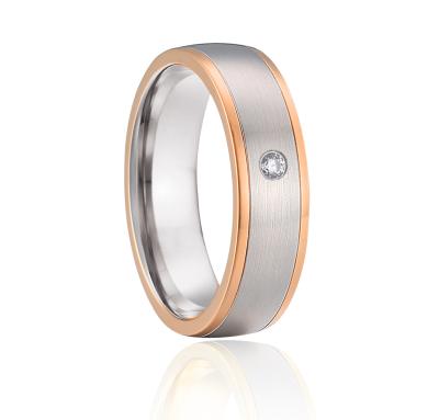 China CLASSIC jewelry fashion arch ring 18k stainless steel rose gold plated wedding rings for men and women anillos de matrimonio for sale