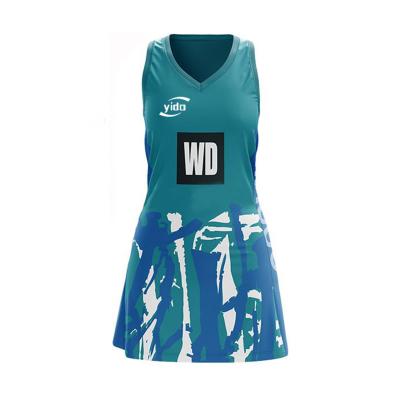 China 2022 Hot Selling Dress Sublimated Print Australia Women's Sportswear Teal Netball Dress Sport Skirt for sale