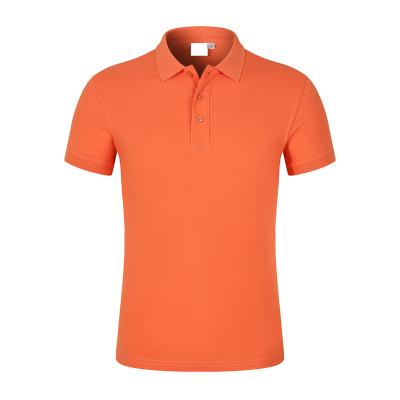 China 100 Cotton Anti-wrinkle Popular Mens Orange Polo Shirts High Quality Custom Logo Embroidery for sale