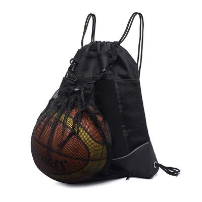 China Wholesale Price Plain Polyester Waterproof Bag With Water Bottle Holder Drawstring Backpack for sale