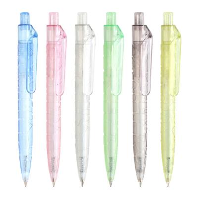 China RPET Triangle Ballpoint Pen Twist Eco Friendly Material Ballpoint Pen With Custom Logo Recycled Eco-Friendly Pen for sale