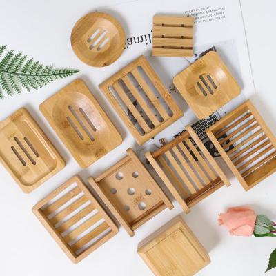 China Modern Customized Printing Eco - Friendly Bamboo Soap Tray Different Shape Wooden Bamboo Soap Holder for sale