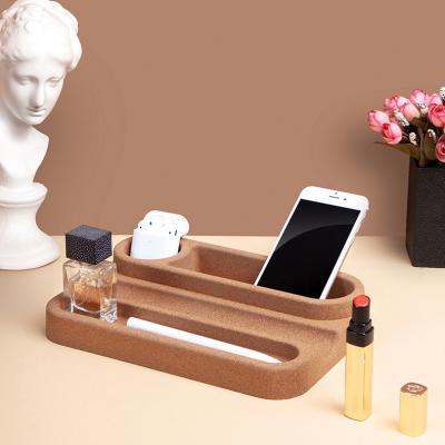 China Eco-friendly Natrual Wood Material Eco-friendly Home Office Supply Wooden Cork Organizer Storage Box and Cork Tray Decoration for sale