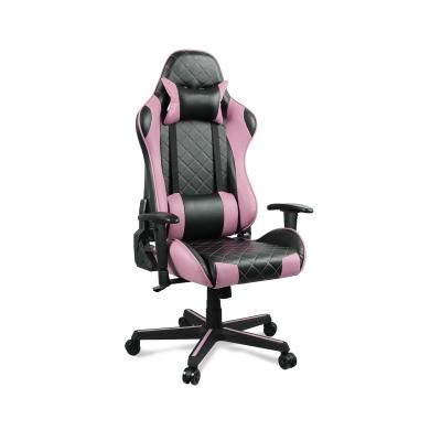 China (Size) Gamer Adjustable Cheap Racing Leather PU Computer Pink Gaming Desk Swivel Gaming Chair for sale