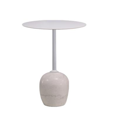 China Factory Supply Nordic Luxury Natural Marble Movable Table Side Adjustable Stainless Steel Design White Marble (Other) for sale