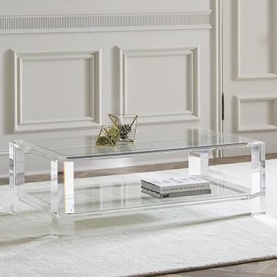 China Large Design Modern Clear Acrylic Coffee Table Side Table For Office Living Room And Bed Rooms End Table for sale