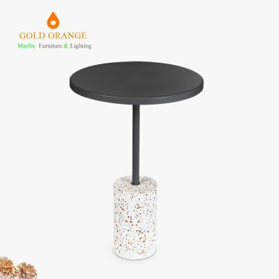 China Wholesale Convertible Furniture Design Modern Terrazzo Coffee Tables Metal Customized Pearl Room Living Packing Tea Table for sale