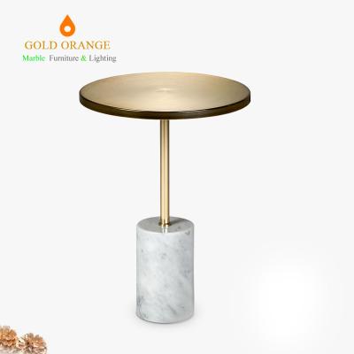 China New Design Living Room Furniture Round Side Luxury Coffee Table Gold Convertible Single End Table for sale