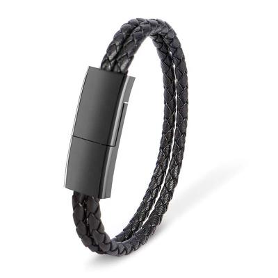 China MP3/MP4 Player Wristband Fashion Wrist Data Charger Cord Leather Cuff Band Adapter USB Charging Cable for sale