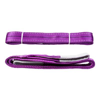 China EN1492-1 Polyester Double Eye Violet 1T OEM Flat Webbing Sling Flat for sale