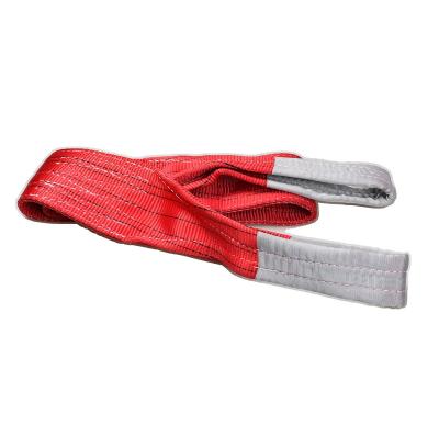 China EN Standard 7:1 150mm 5T Red Polyester Double Eye Flat Web Sling Flat for sale