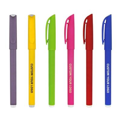 China Promotional Pen Custom Logo printed Advertising lettering Bullet tip Clamp with plastic Gift Ballpoint pen Cheap Plastic Ballpoint Pen for sale