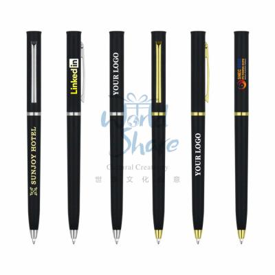 China Promotional Pen Hot selling office use promotional plastic pen with logo cheap transparent click ballpoint Pen with custom logo for sale