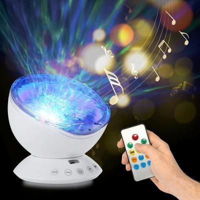 China Modern Surf Projector LED Night Light, TF Cards Music Player Speaker Aurora Dropship Projection Lamp With USB Remote Control for sale