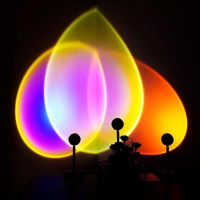 China Modern Sunset Projection Rainbow Atmosphere LED Night Light, 5W USB Wall Decoration Projector Floor Lamp for Home Bedroom for sale