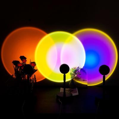 China 2021 Modern Warm Rainbow LED Night Light Atmosphere USB 8W Sunset Spotlight, Cafe Background Wall Decoration Home Floor Lamp for sale