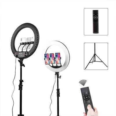 China YouTube/Visual/Live/Makeup/Photography/Tik Tok 3 Modes 14 Color Inch Dimmable Remote Control Ring Light, 3000k-6000K Soft Lamp Live Makeup YouTube Selfie With 1.9M Tripod for sale