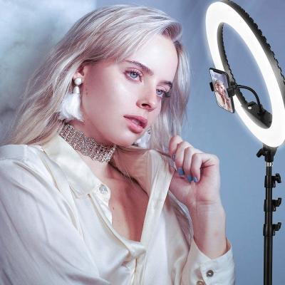 China YouTube/Visual/Live/Makeup/Photography/Tik Tok 18 Inch Makeup Anillos De Luz Fill Light 55W Dimmable Selfie Ring Lamp with 1.9m Tripod for Studio YouTube Vlog Video Live for sale