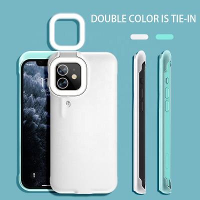 China Beauty Ring Light Flash Reversal Fill Phone Case Fill Lamp Selfie Case For iPhone 11 12 X Xr Mate 40 for sale