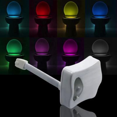 China Waterproof 8 Colors Changing Smart LED PIR Motion Sensor Toilet Bowl Night Light, Waterproof Auto AAA Battery WC Sensor Light for sale