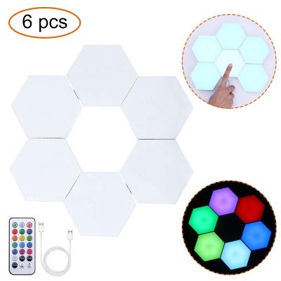 China Modern Creative Modular USB RGB Hexagon Touch Light, Quantum LED Wall Decoration Night Lamp With Outdoor for sale